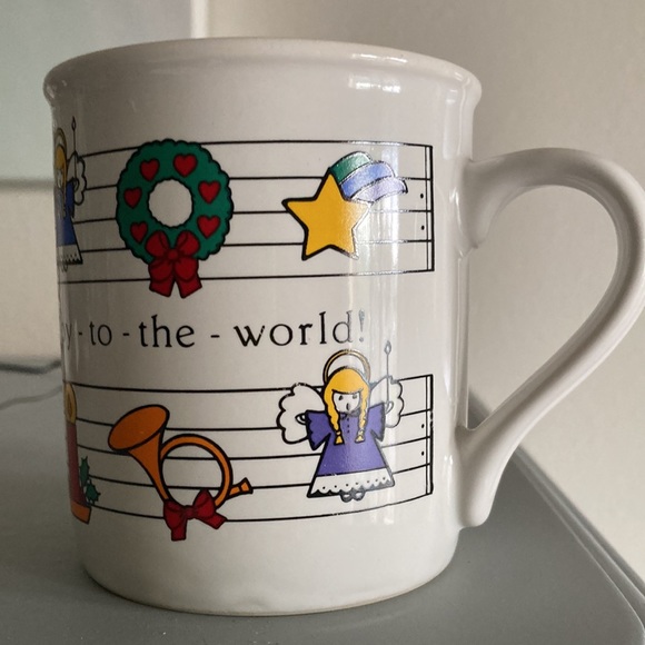 Rejoice Joy to the World Christmas Dove Angels Bells Music Notes Hallmark Mug - Picture 3 of 9
